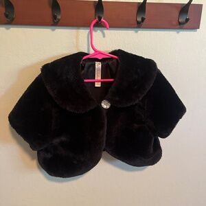Girls faux fur bolero shawl